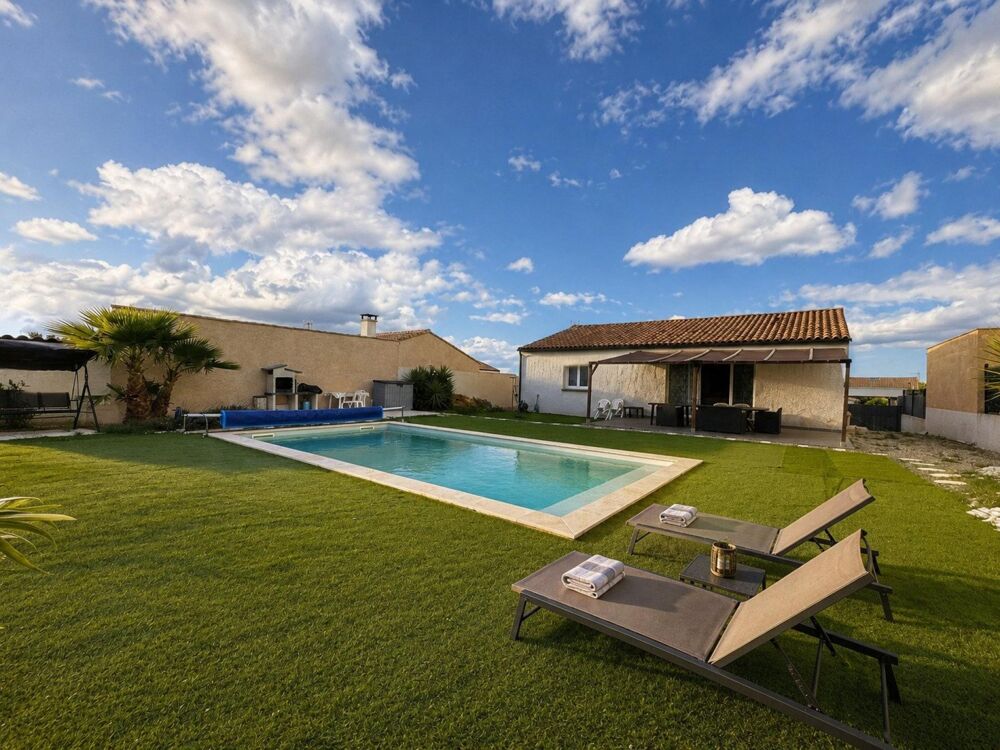 Vente Maison Villa contemporaine 4 faces au fond d'une impasse avec piscine 8x4 et panneaux photovoltaïques Cazouls-les-beziers