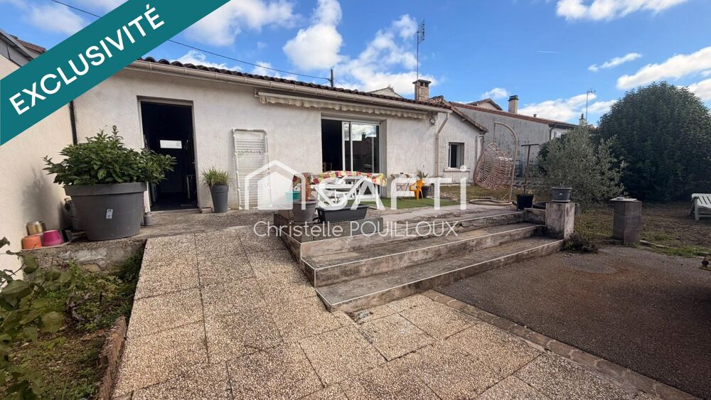 Maison 3 chambres, 1 bureau indépendant, cour, jardin