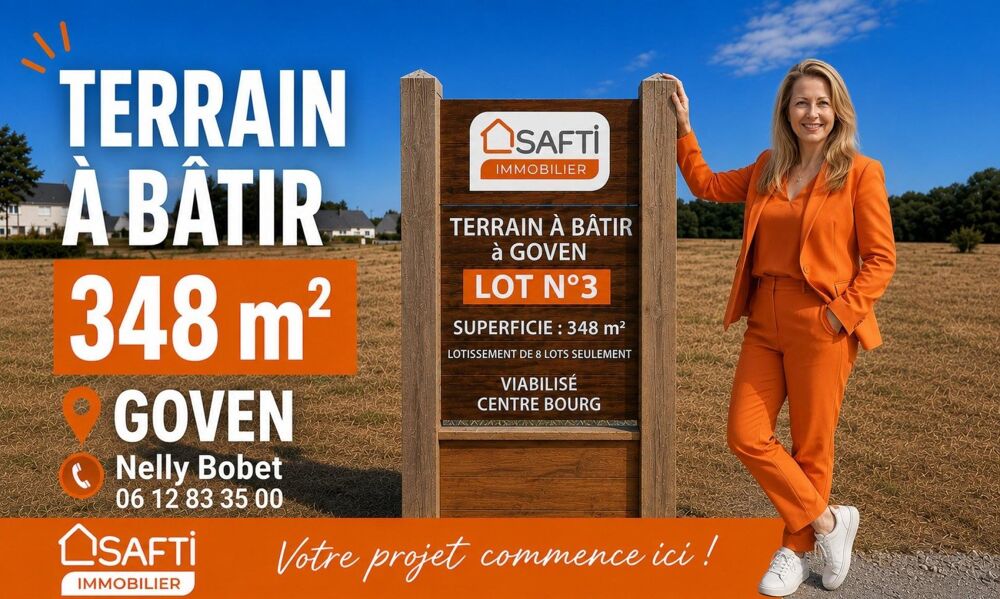 Vente Terrain Terrain à bâtir de 348 m² – Viabilisé & Libre de constructeur – Dans un mini-lotissement intimiste sans mitoyenneté ! Goven