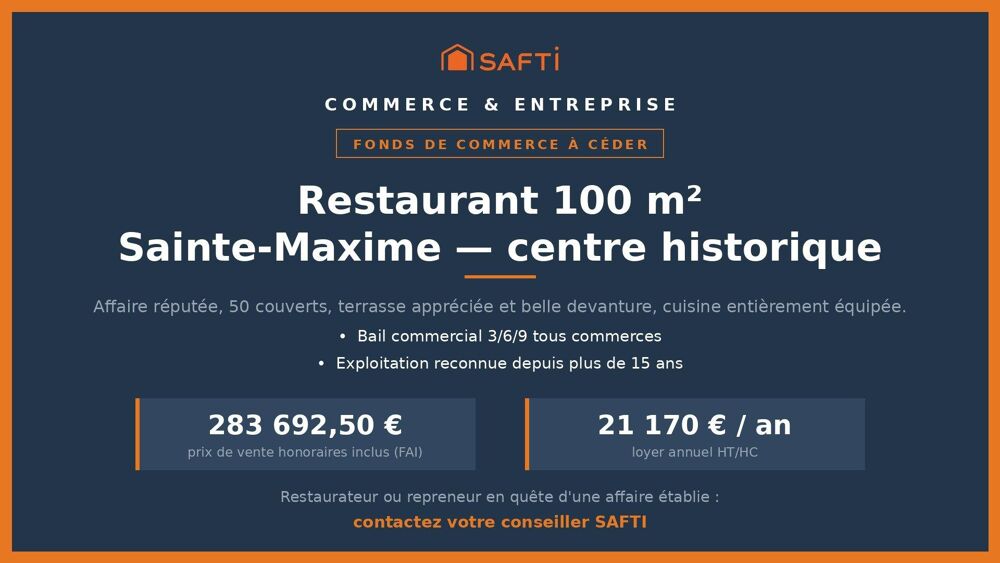   Restaurant réputé au cœur de Sainte-Maxime 