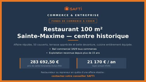 Restaurant r&eacute;put&eacute; au cœur de Sainte-Maxime 279500 83120 Sainte-maxime
