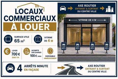 Local &agrave; louer – Emplacement strat&eacute;gique &agrave; proximit&eacute; de la Place Napol&eacute;on 700 85000 La roche-sur-yon