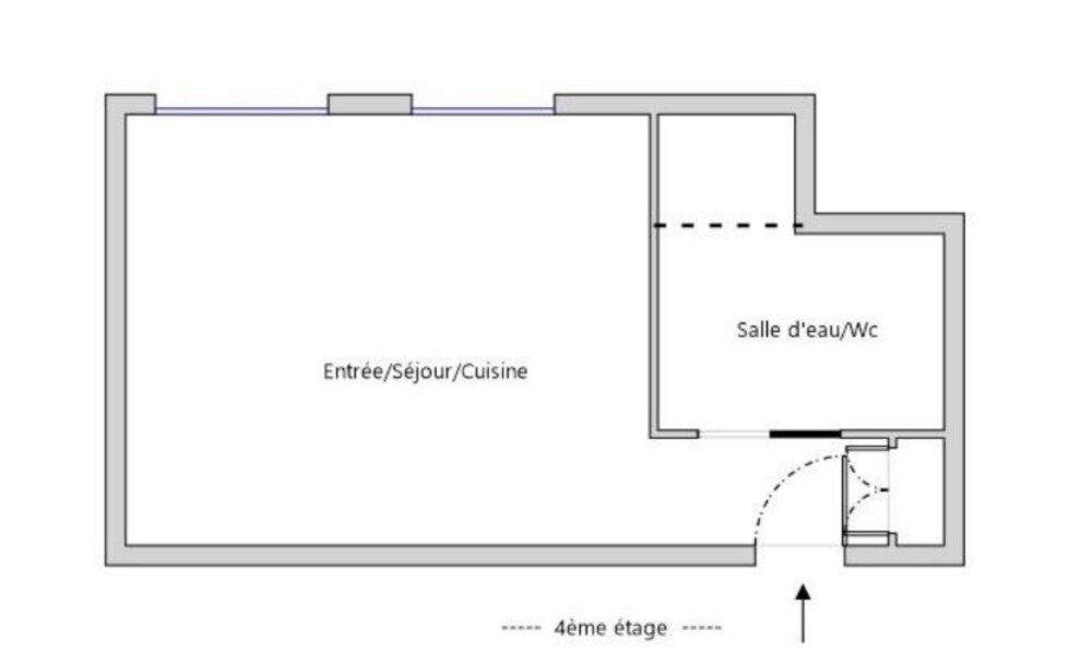 Studio de 23,82 m² prêt-à-vivre,ascenseur.