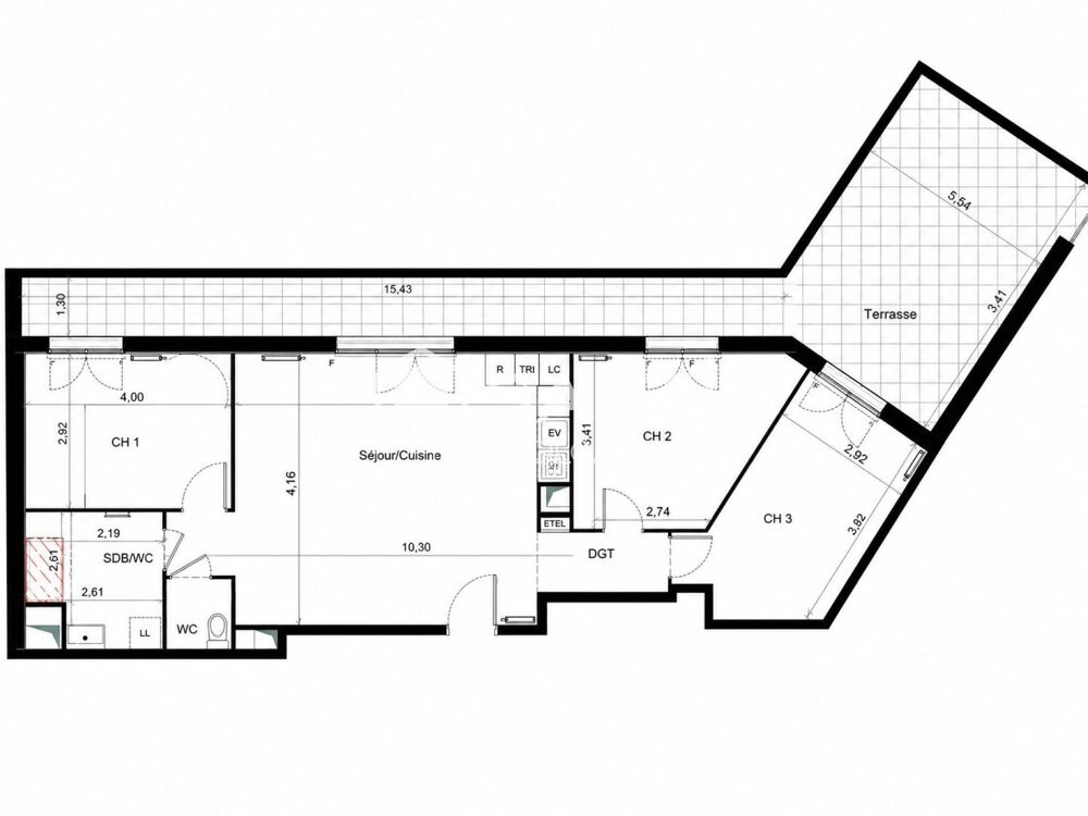 Appartement neuf avec terrasse de 43m² !
