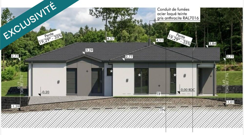 Plain pied 138m2 sur un terrain de +3000m2