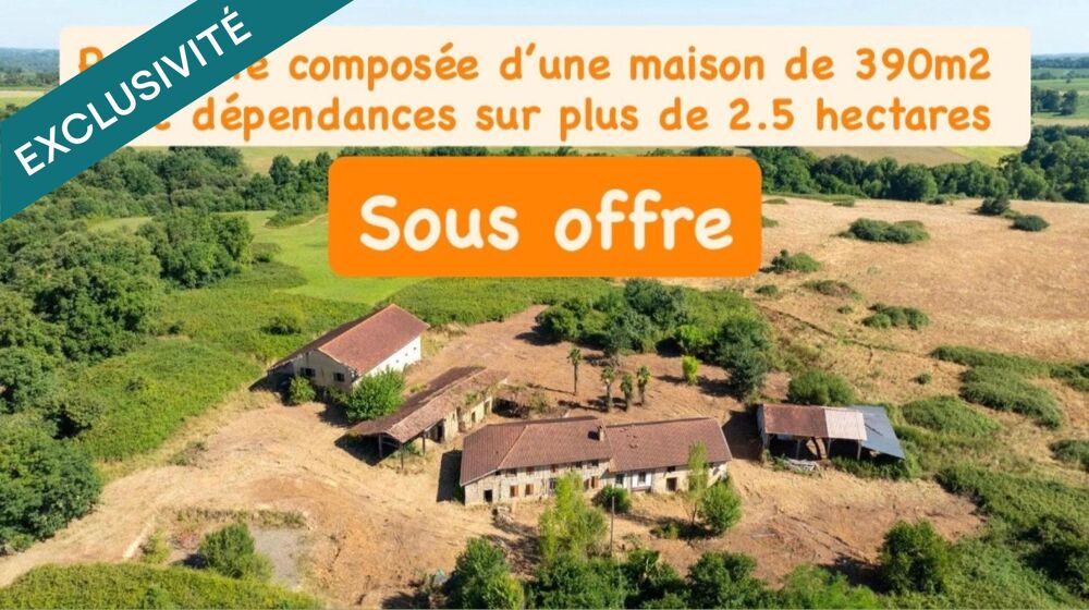Magnifique corps de ferme de 390m² sur un terrain d'environ 2.5 hectares avec nombreuses dépendances.