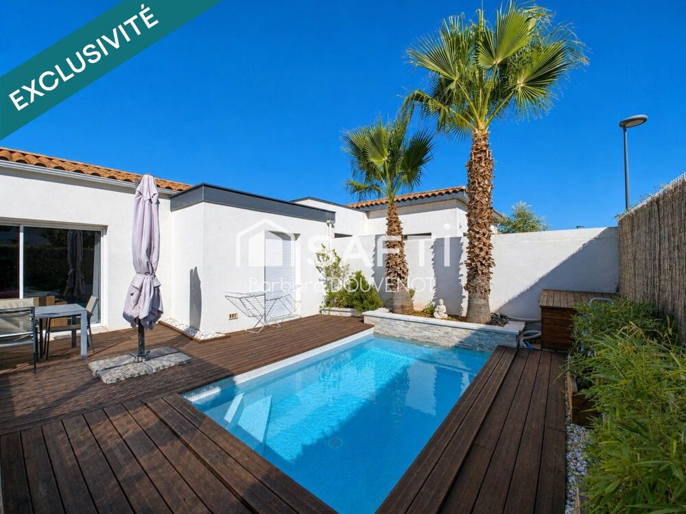 Vente Maison Villa de plain pied 3 chambres, garage, jardin, piscine. Beziers