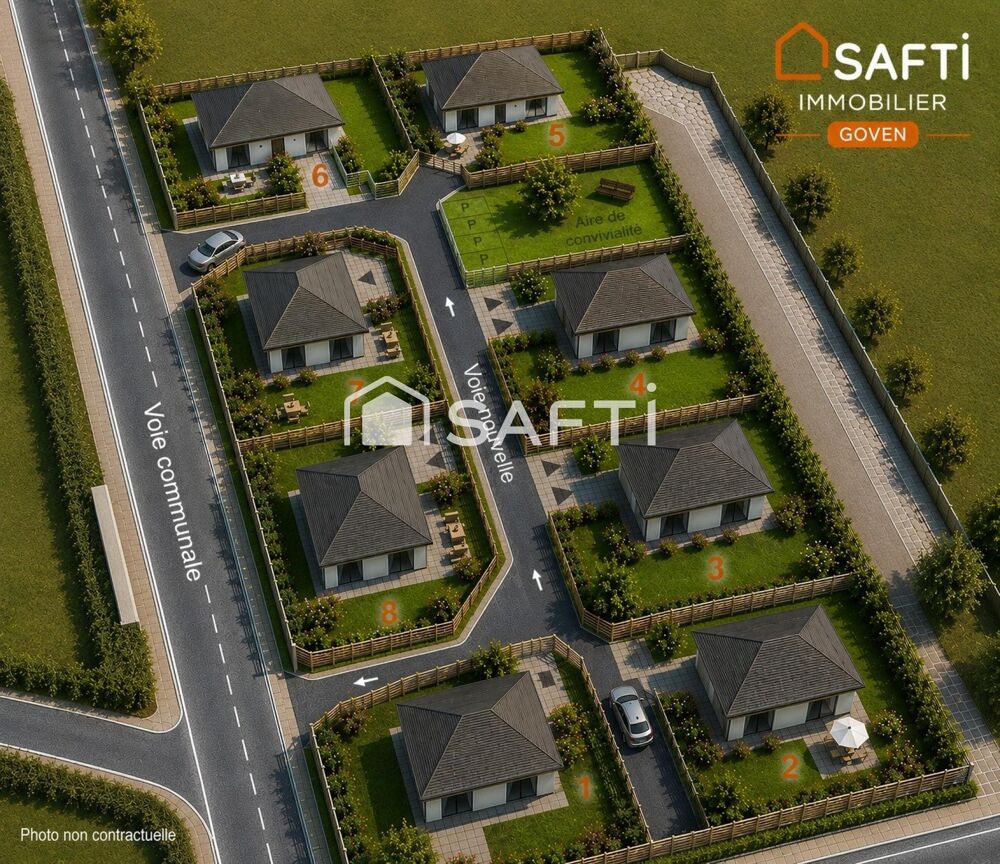 Vente Terrain Terrain à bâtir de 395 m² – Viabilisé & Libre de constructeur – Dans un mini-lotissement intimiste sans mitoyenneté ! Goven