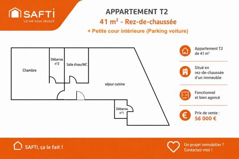  Appartement à vendre 2 pièces 41 m²