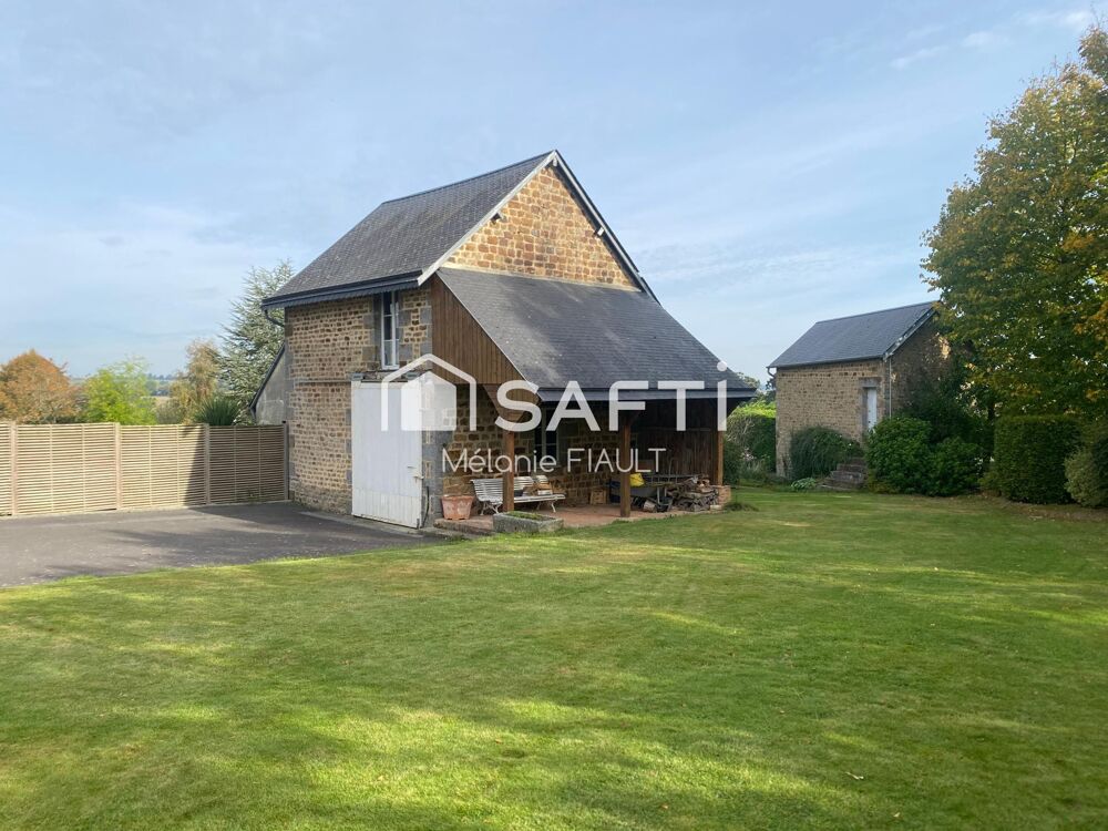 Maison de bourg, en pierre, 192 m², 5 chs, terrain 1469 m², Cerisy Belle Etoile
