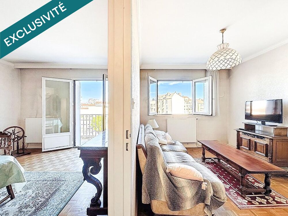 Villeurbanne limite Bellecombe, T5 avec balcons et vue