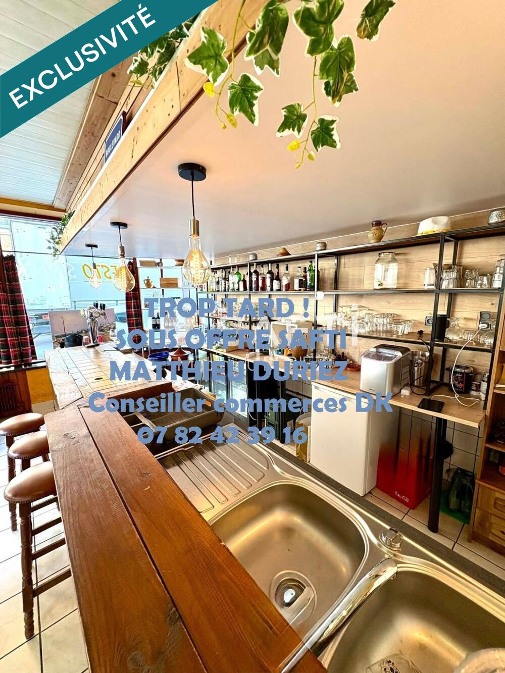   BAR BRASSERIE DUNKERQUE CENTRE 70 m² 2 TERRASSES 