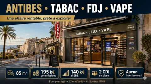 Antibes commerce tabac FDJ vape 85 m&sup2; 700000 06600 Antibes