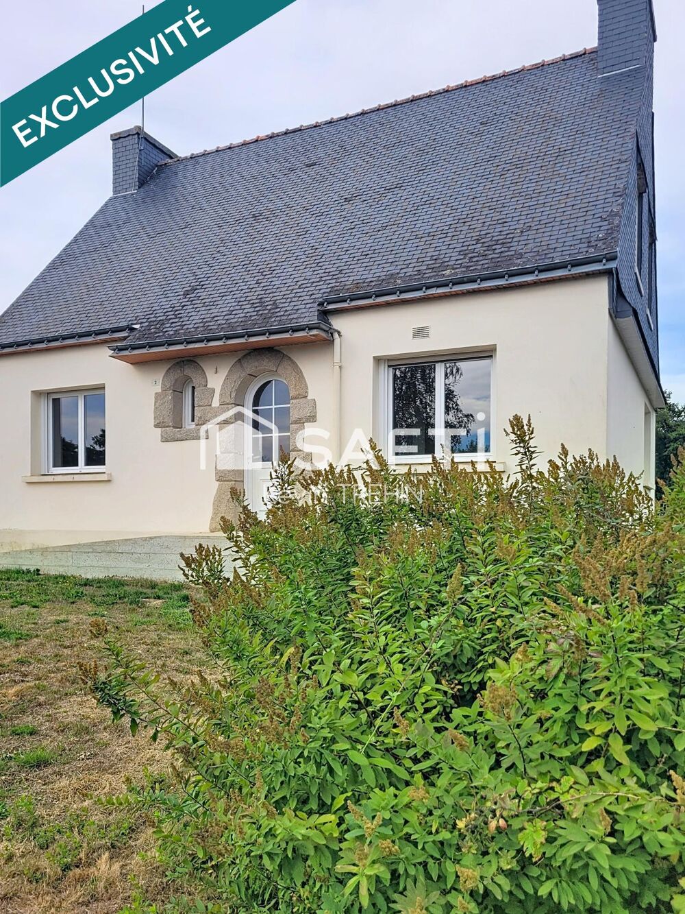 Vente Maison Maison 98 m² – Sous-sol complet – Terrain clos 1021 m² – Radenac (bourg) Radenac