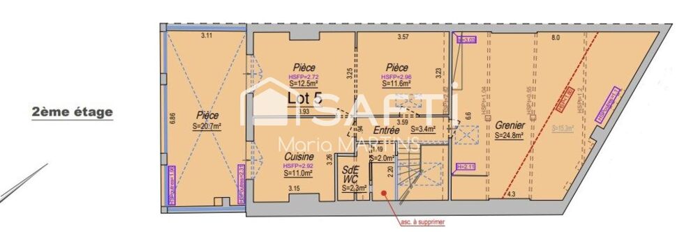 Vente Appartement Au dernier étage - Plateau de 104 m² à réinventer - Croix-Blanche Bordeaux