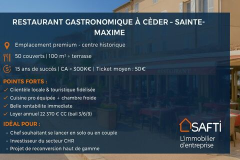 RESTAURANT D'EXCEPTION - CUR DE SAINTE-MAXIME 350000 83120 Sainte-maxime