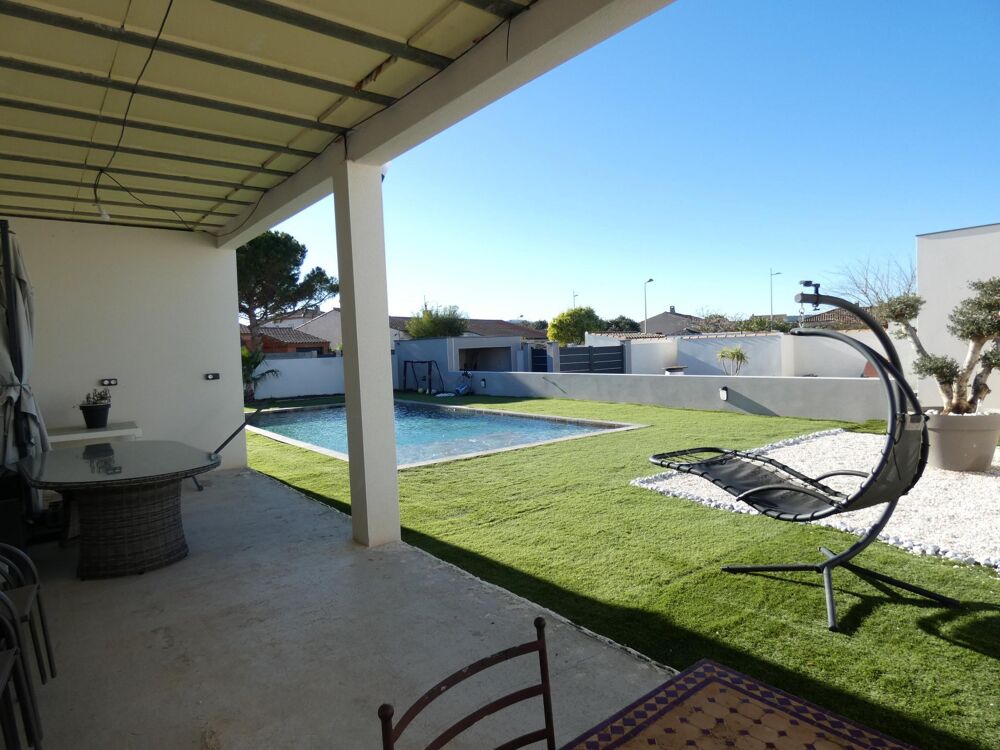 Vente Maison Villa plain pied type californien 168m² sur terrain avec pisicine de 896m² Lezignan-corbieres