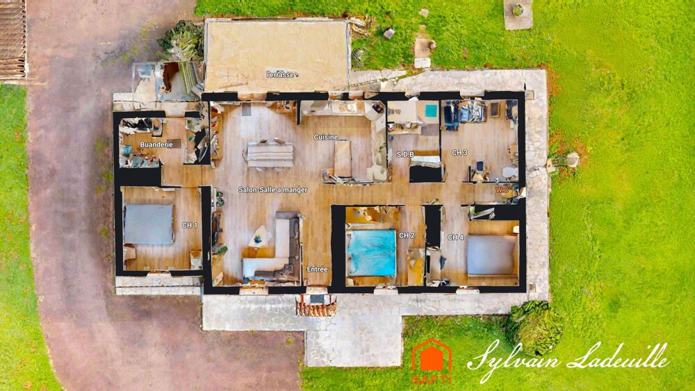 Plain-pied de charme avec piscine proche Sarlat