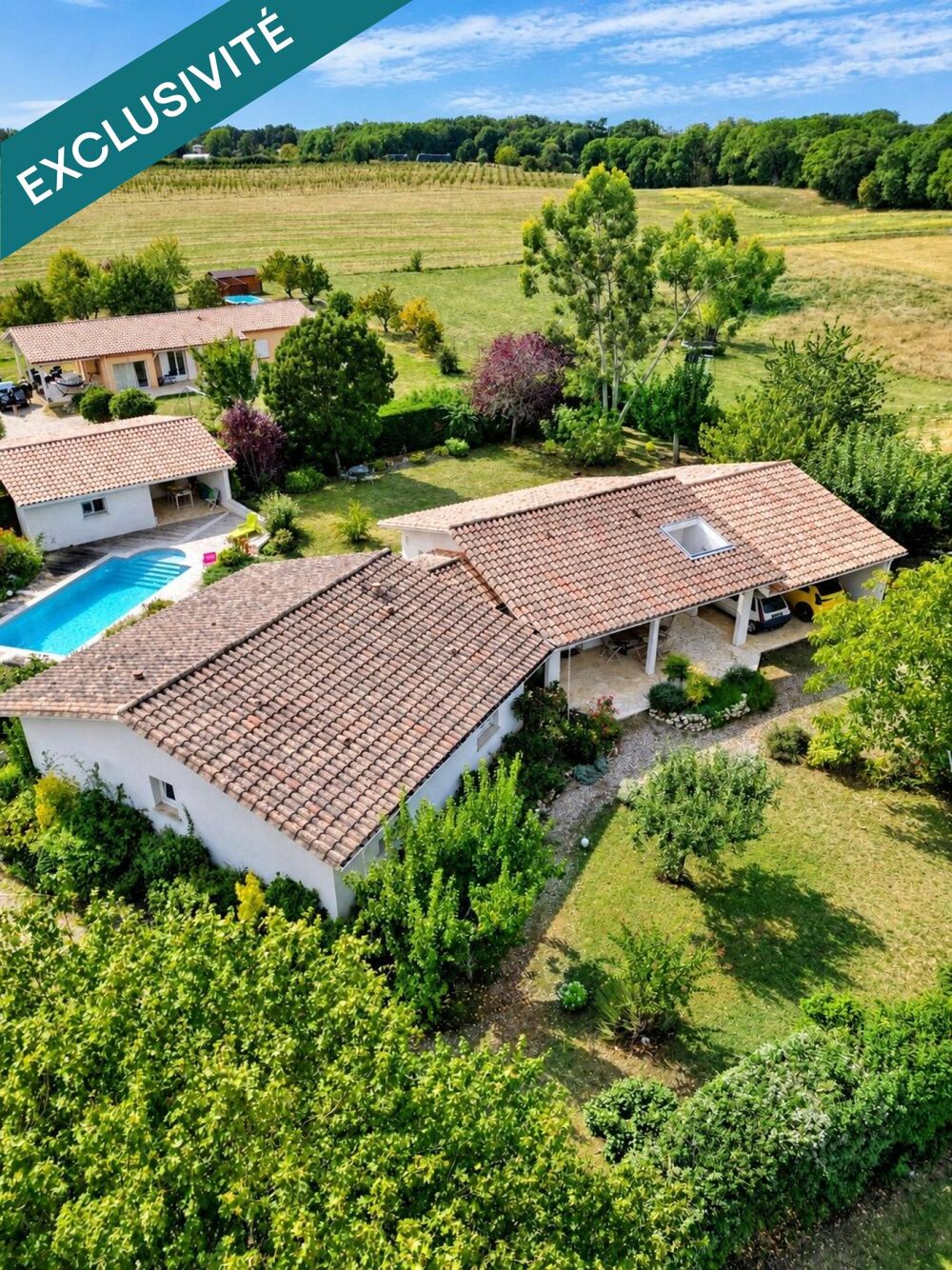 Vente Maison MONBALEN (47340) – MAISON DE PLAIN-PIED 145 M² – 4 CHAMBRES – PISCINE Monbalen
