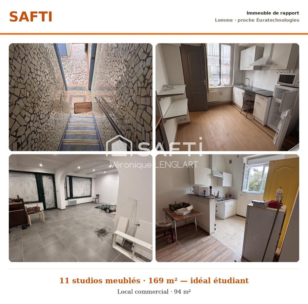 Vente Immeuble Immeuble de rapport, à Lomme, 11 studios, 1 bureau et local commercial Lille