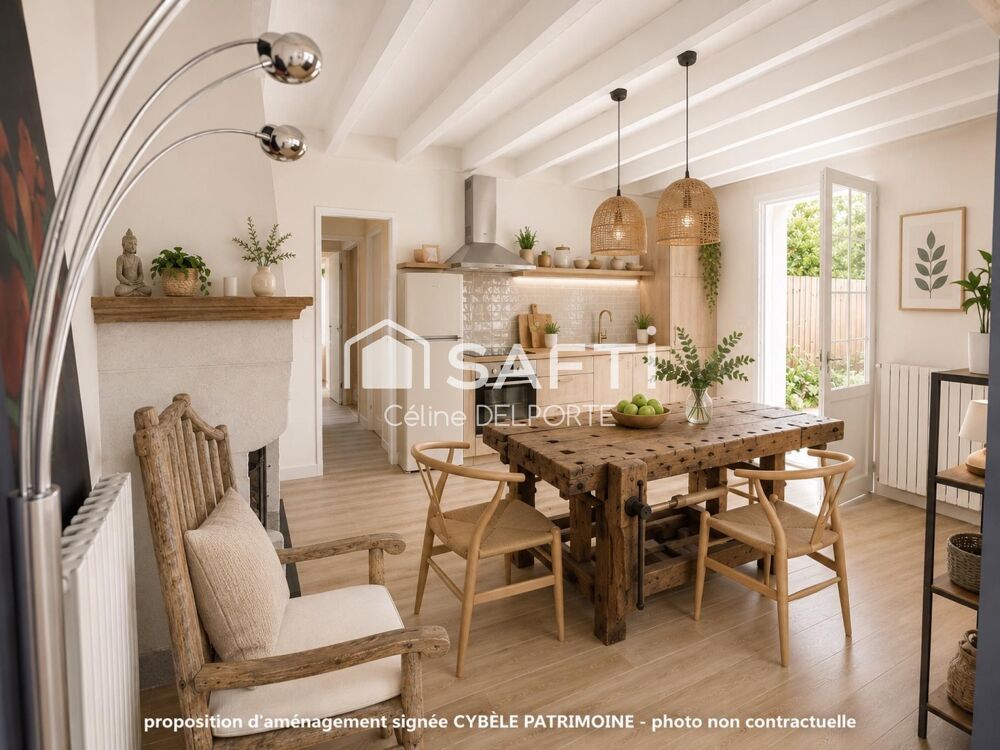 Maison 3 pièces avec grange et jardin
