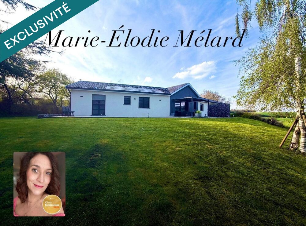 Plain-pied contemporain de 156 m² avec garage de 80 m²implanté sur terrain 16,13 ares