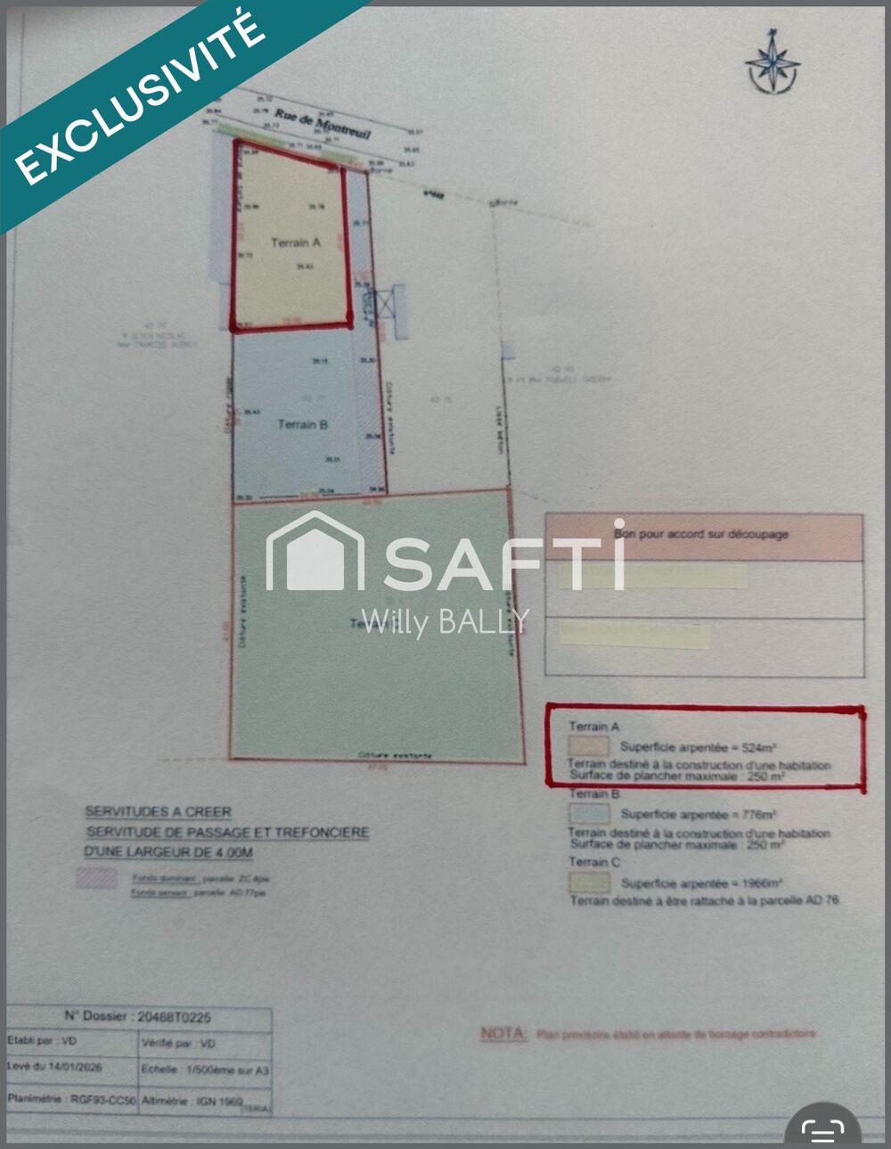 Vente Terrain Terrain à bâtir de 524 m2 proche des commodités. Sorrus