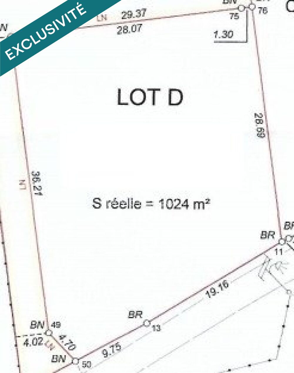Vente Terrain ? Terrain à bâtir viabilisé - 1 024 m² - Verdes (Beauce la Romaine) Verdes