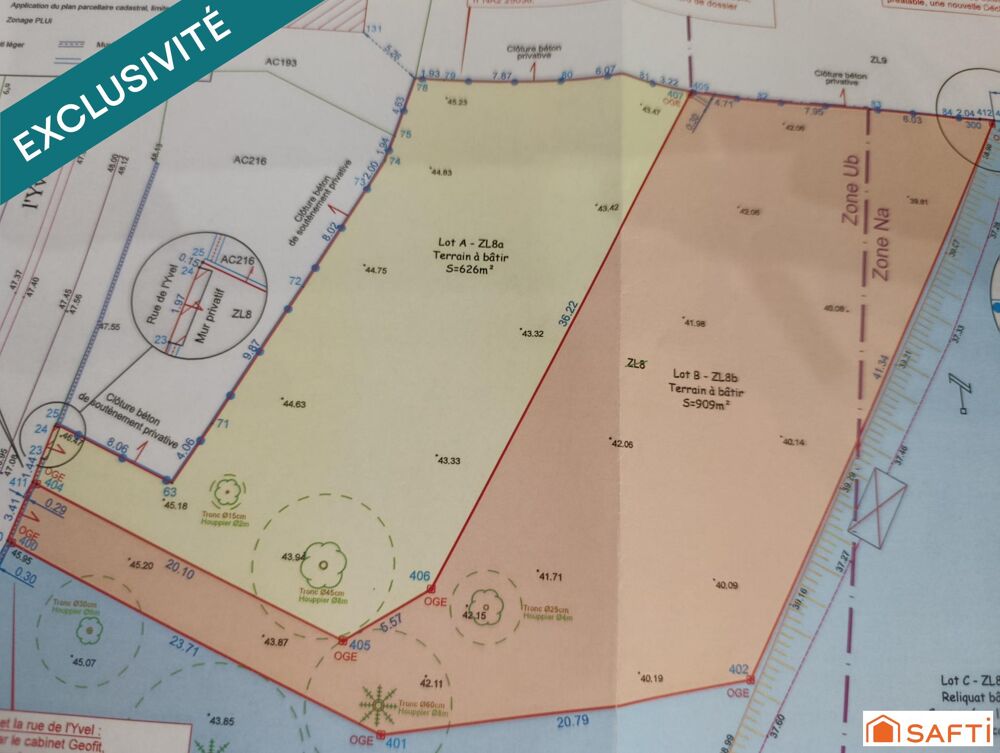Vente Terrain Terrain constructible de 909 m² Loyat