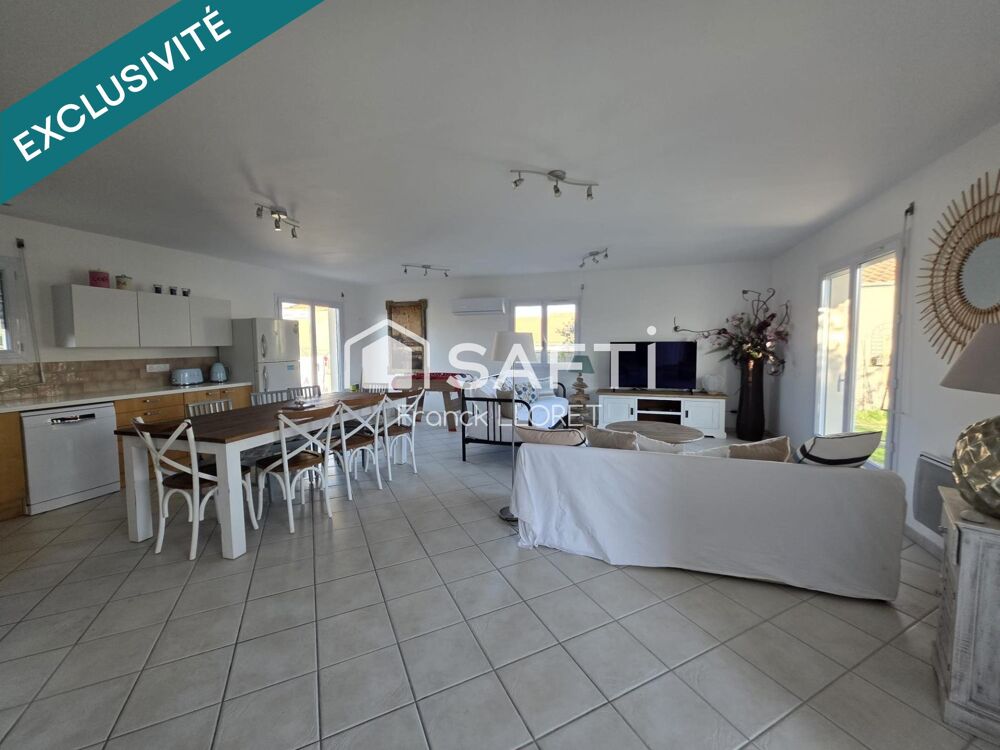 Maison 80m², 2 chs, gd garage, terrain 500m²