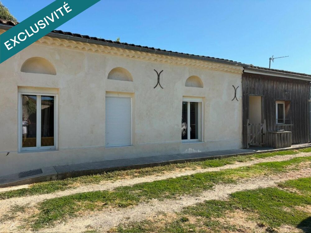 Maison en pierre avec piscine semi-enterrée, 4 chambres et double garage