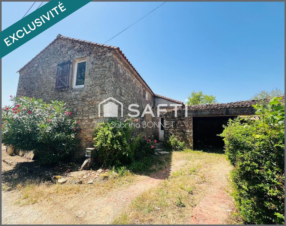 Maison en pierre de 105m² d'habitation et 90 m² supplémentaires à créer.