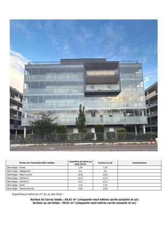  Appartement � vendre 3 pi�ces 59 m�