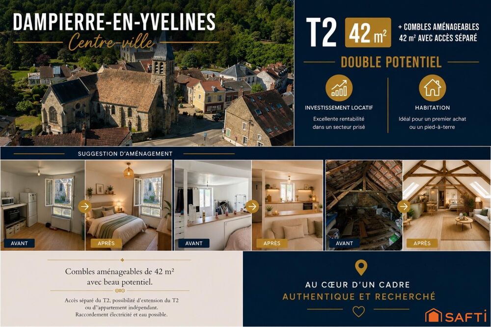 T2 42 m2 centre ville Dampierre-en-Yvelines