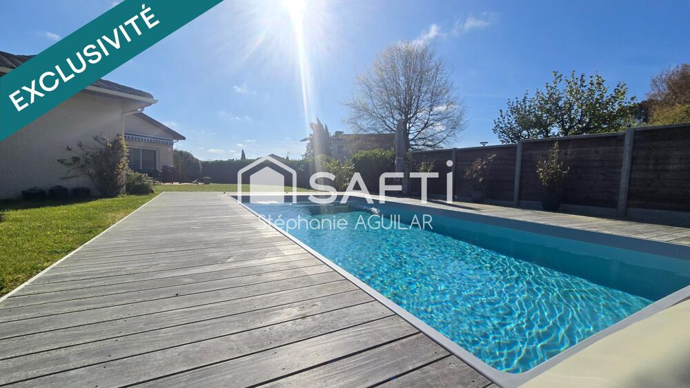 plain pied, 4 chb, 2 sdb,2 WC, garage, piscine
