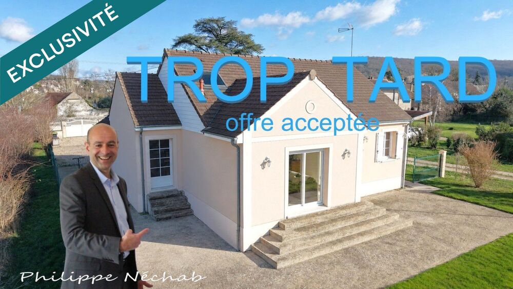 Maison Plain-pied de 114m2 avec 3 chambres, garage, chalet bois et grand jardin de1460m2 parfaitement clos.