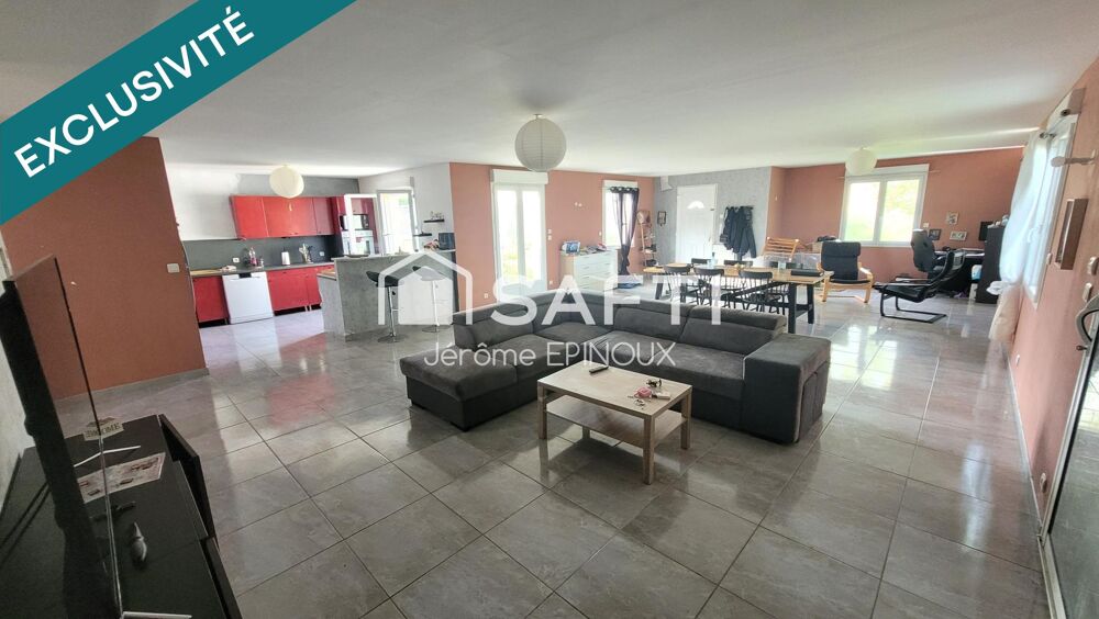 EXCEPTIONNEL ! 84m2 de pièces de vie, du plain pied, 5 chambres spacieuses, un environnement campagnard, de l'ancien associé à d