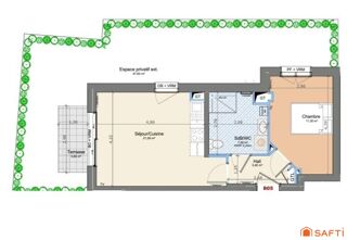  Appartement  vendre 2 pices 43 m