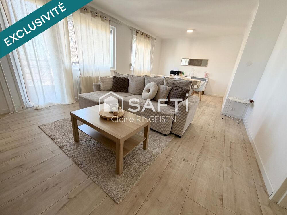 Appartement rénové de 89m2 avec terrasse, cave et garage