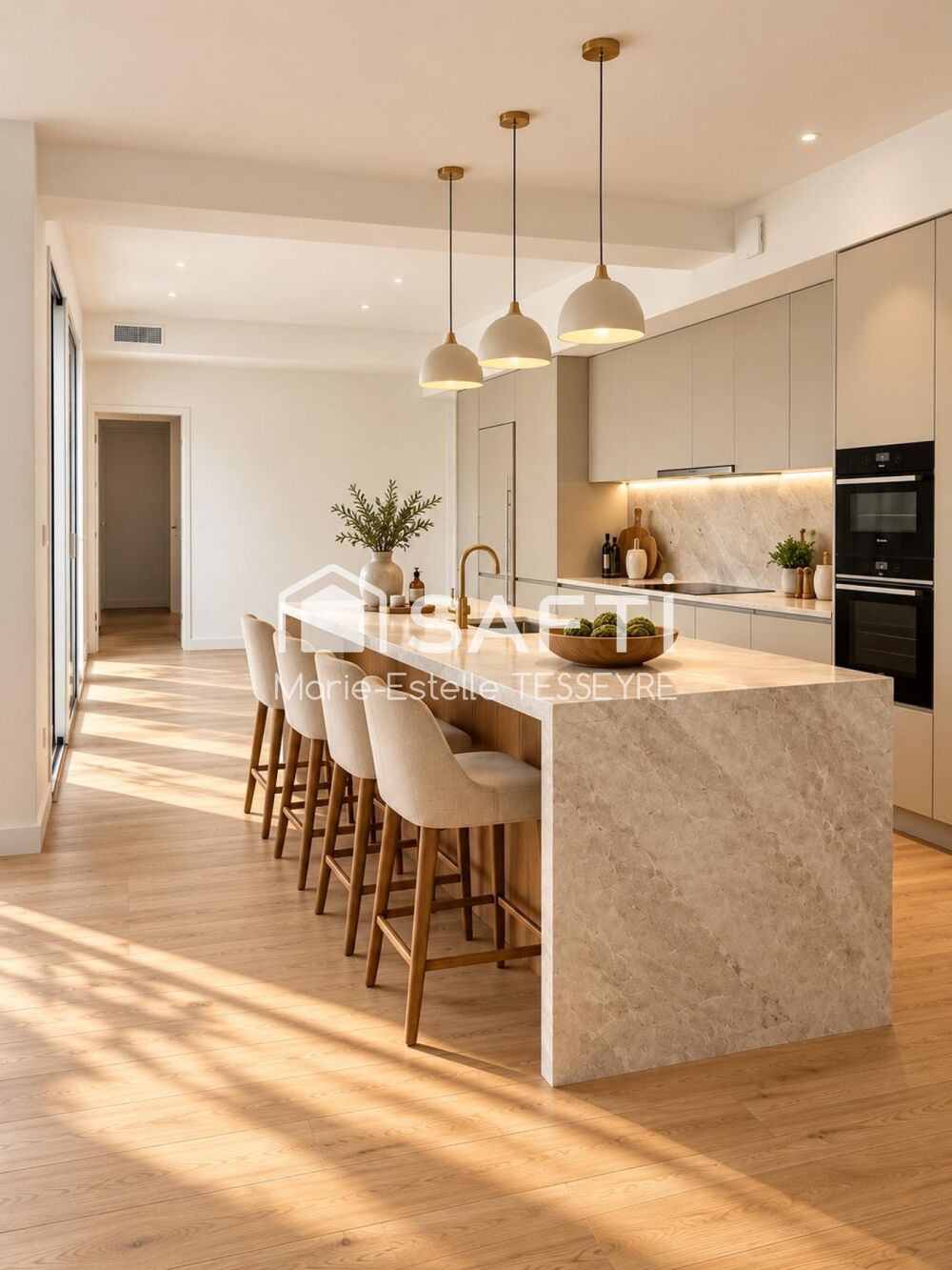 Vente Appartement Saint Augustin – Élégant T4 de 137,9m2 entièrement rénové avec patio de 30 m² et garage de 15m2 Bordeaux