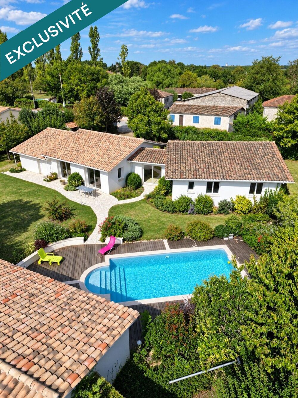 MONBALEN (47340)  MAISON DE PLAIN-PIED 145 M²  4 CHAMBRES  PISCINE