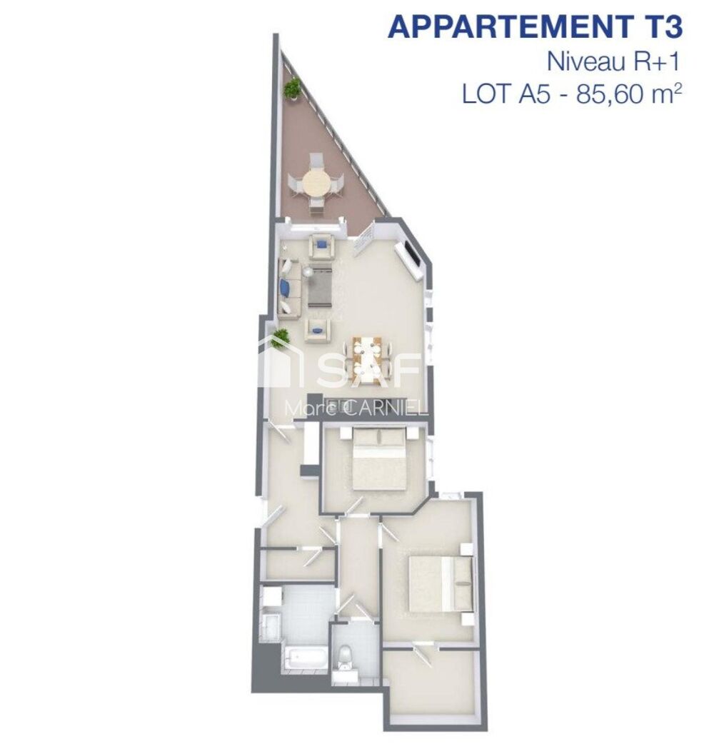 Appartement de standing T3,2ch à Lexy