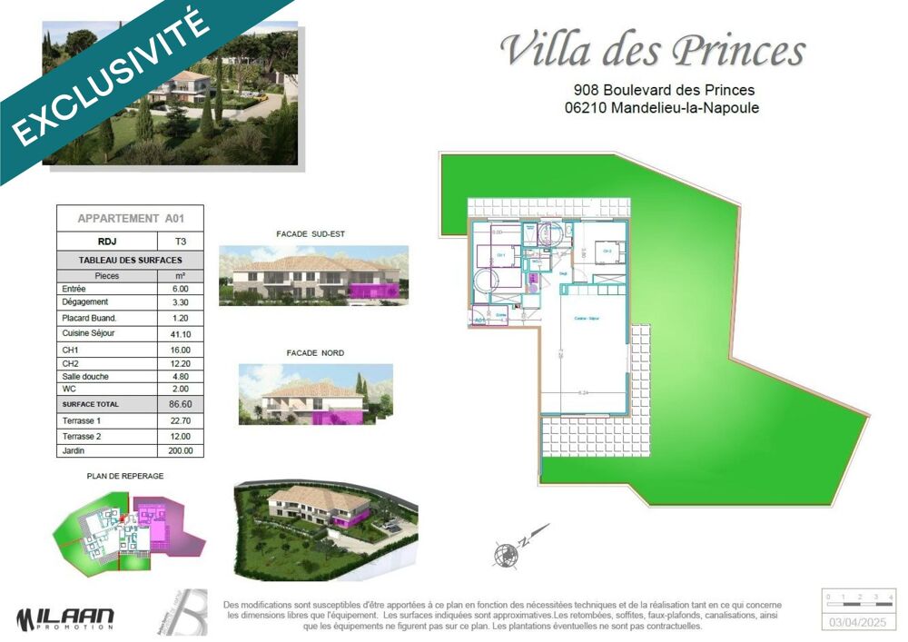 Vente Appartement Superbe Appartement T3 en rez de jardin - Garage Mandelieu-la-napoule