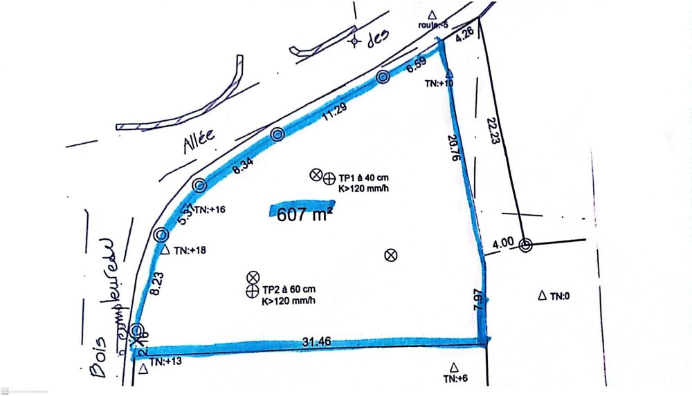 Vente Terrain Vente terrain de 607 m2 à Aigondigné 21000€ Aigondigne