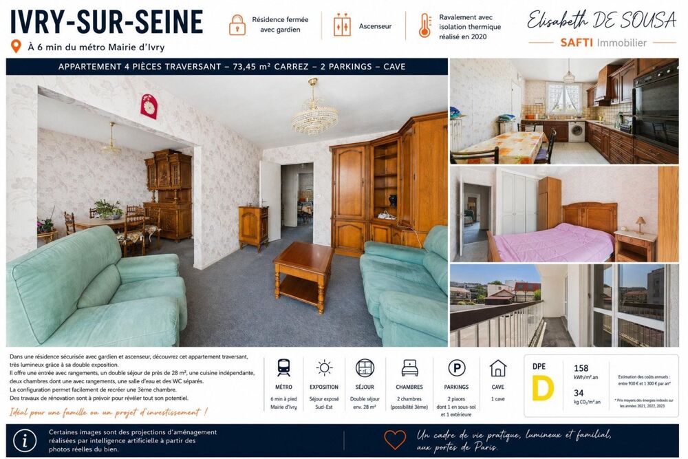 Vente Appartement IVRY-SUR-SEINE – À 6 min du métro Mairie d'Ivry Ivry-sur-seine
