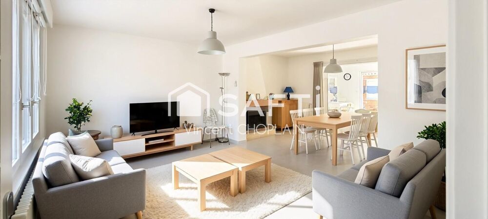 Vente Maison Semi individuel, 168 m² de surface utile, 4 chambres, garage, attelier indépendant Marcq-en-baroeul