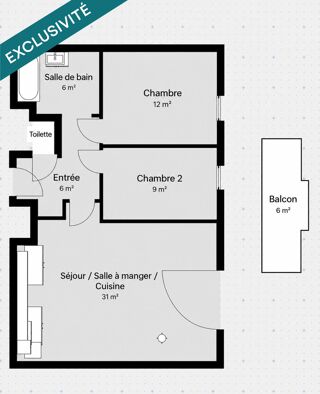  Appartement à vendre 3 pièces 64 m²