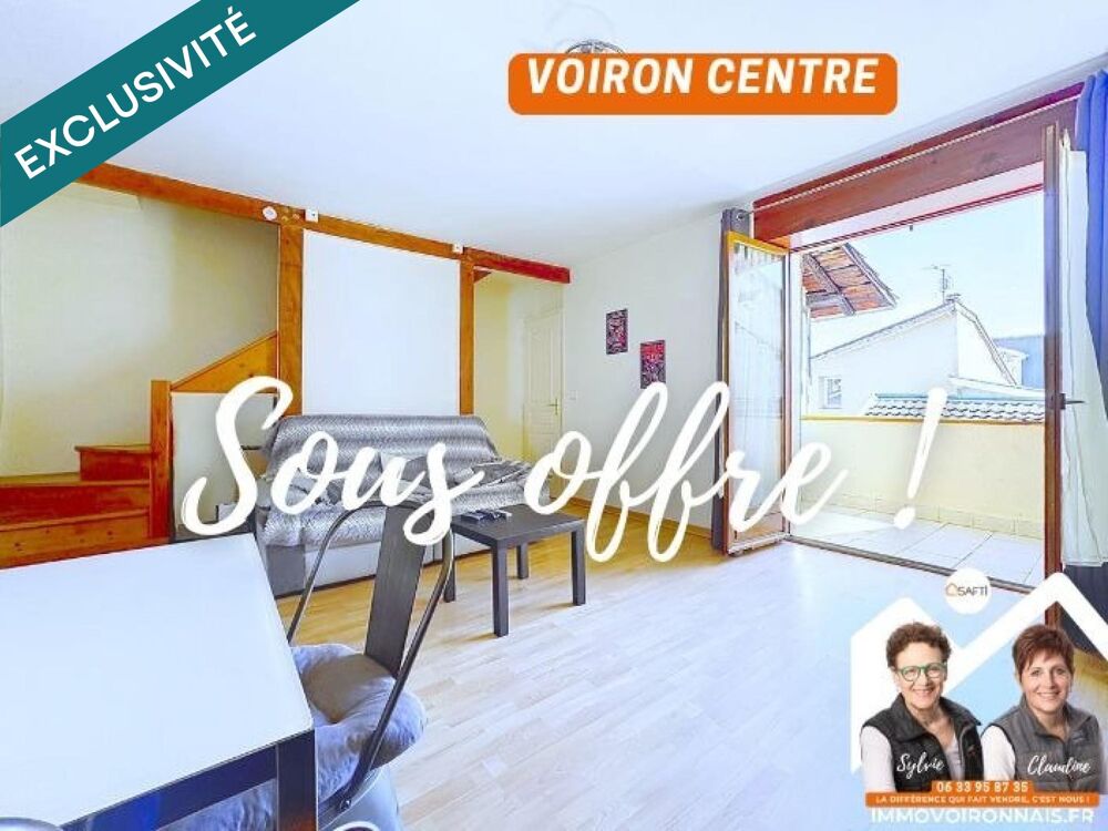 Voiron centre, duplex avec balcon sud à l'arrière de la rue Grande