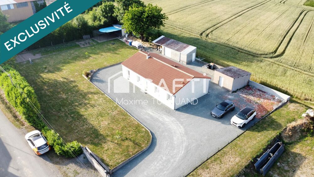 Pavillon plain-pied 97m² 3 chambres + dépendances et terrain.