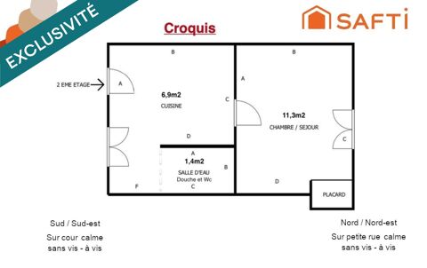   Studio fort potentiel Appartement - 1 pi�ce(s) - 20 m�